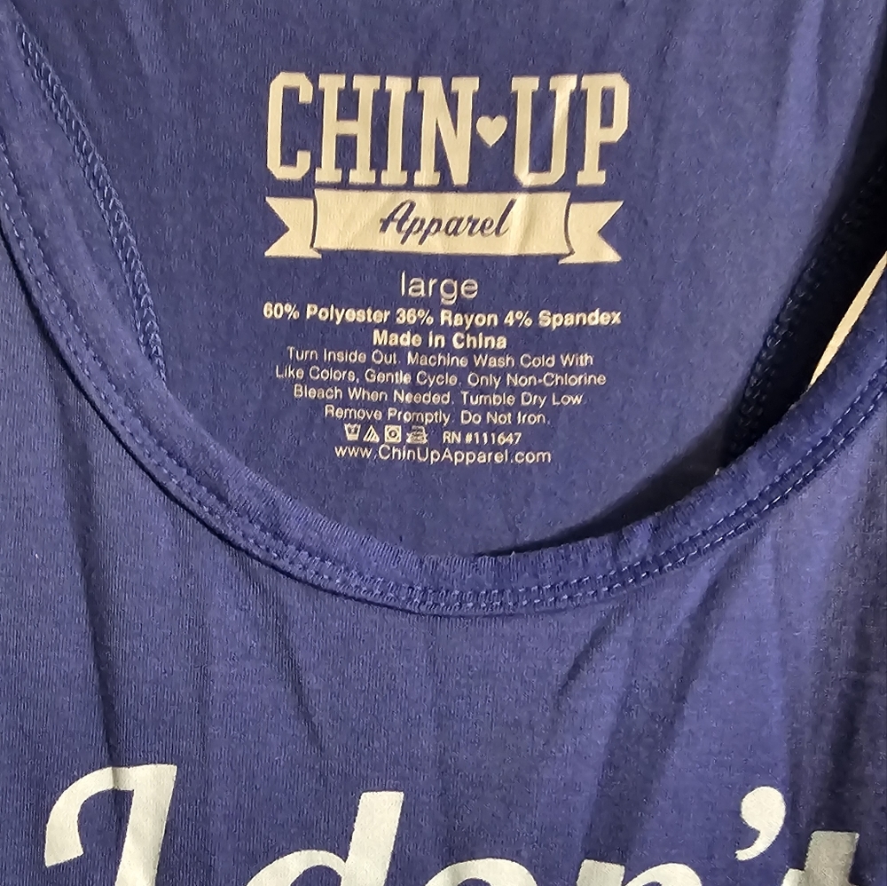 Chin-Up Racerback Workout shirt size L - Picture 2 of 3